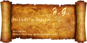 Hollós Gyula névjegykártya